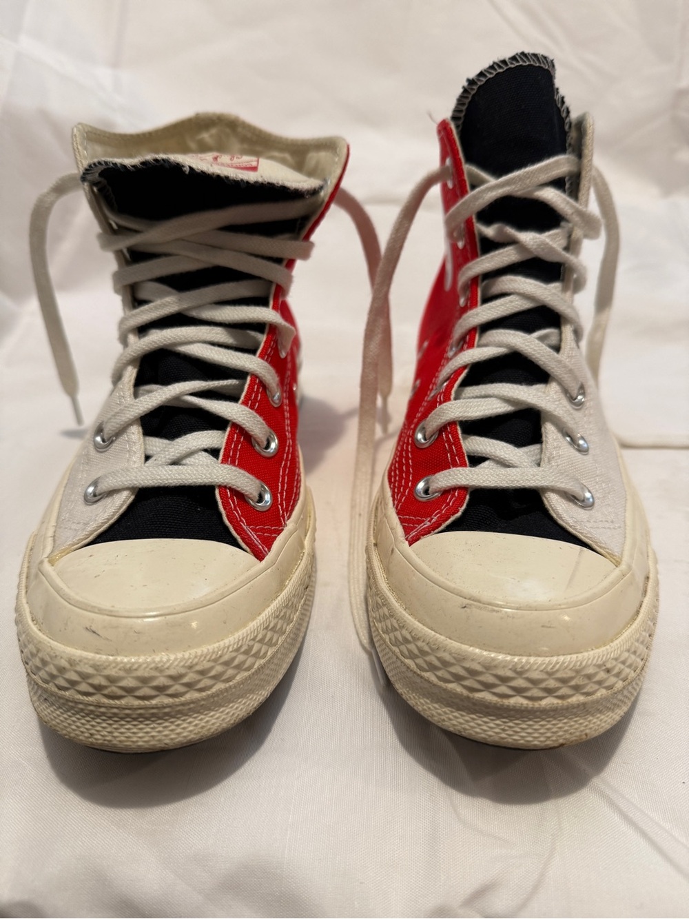Converse Women’s High-Top Sneakers - Red, Black & White